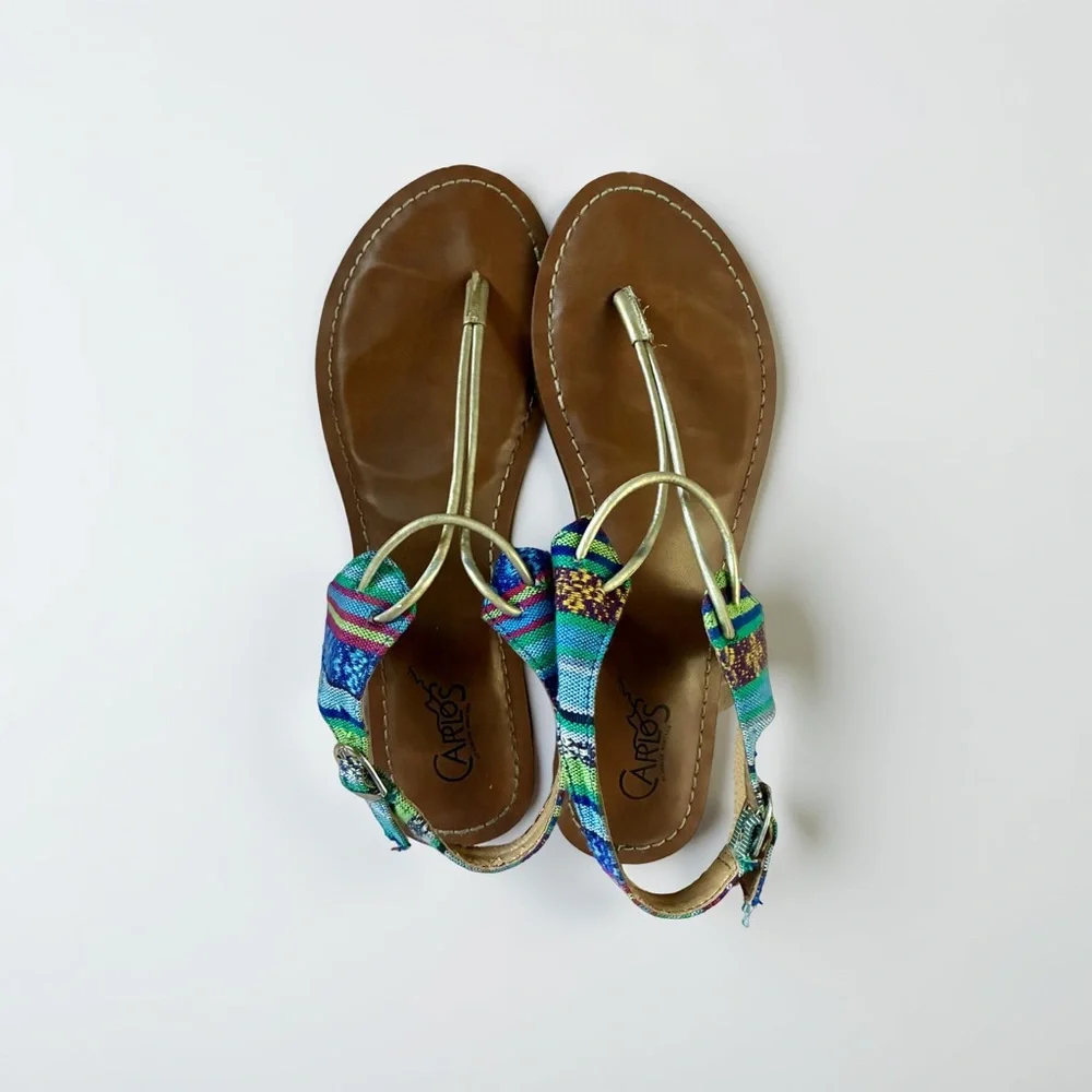 Carlos Santana Blue and Gold Women's Sandals
